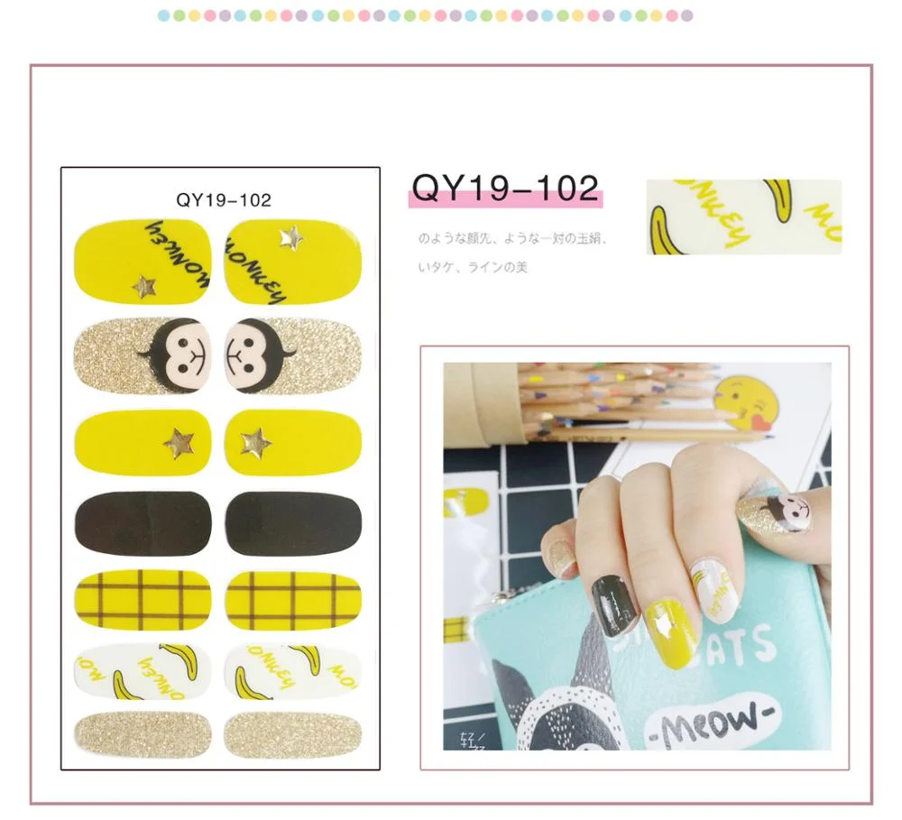 Cute Bear Water Transfer Nail Sticker Japanese Korean Style Flowers Small Fresh Manicure Decoration Funny Pattern Design 1pc-Nail Inspo