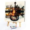 Framed Guitar Landscape Silhouette-Paint by Numbers Acrylic Painting 40*40cm(HOT)
