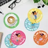 8pcs Girl on Vacation DIY Diamond Painting Wooden Coasters