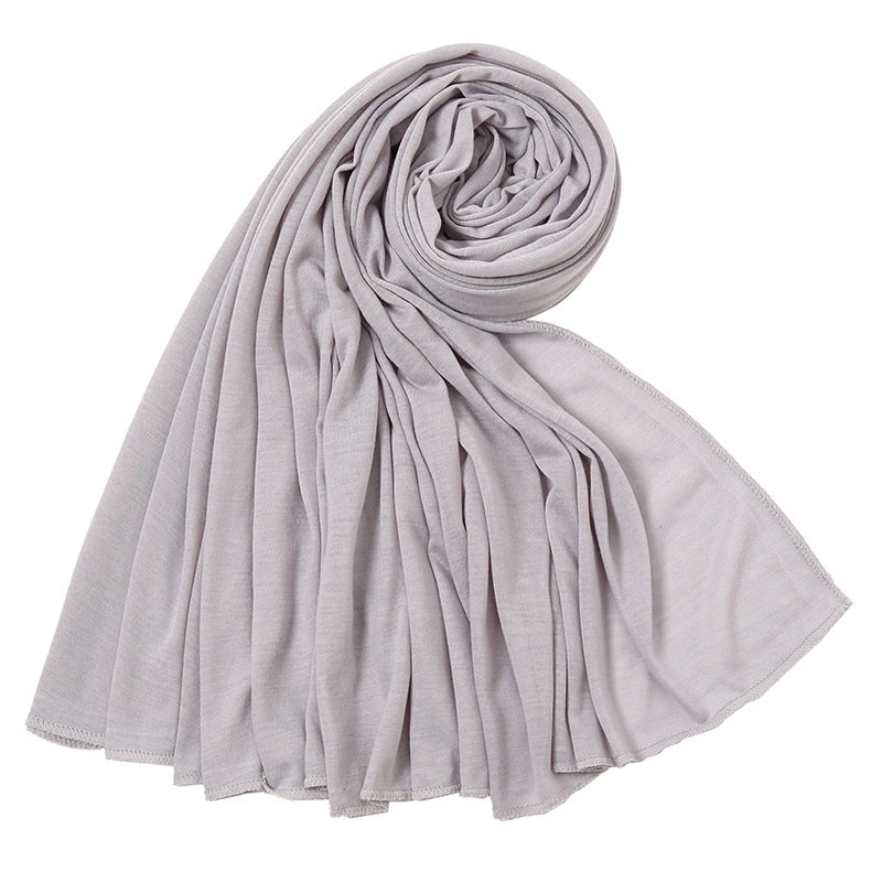 Women’s Minimalist Solid Color Mercerized Cotton Winter Scarves