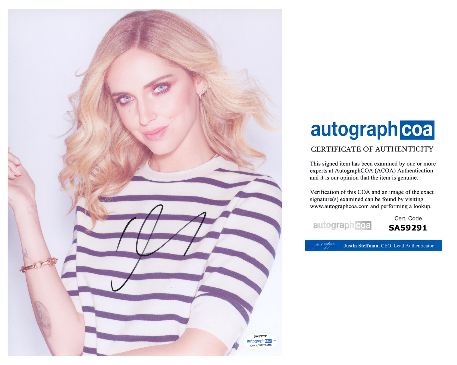 Chiara Ferragni Signed Autographed 8x10 Photo Poster painting Fashion Designer ACOA COA