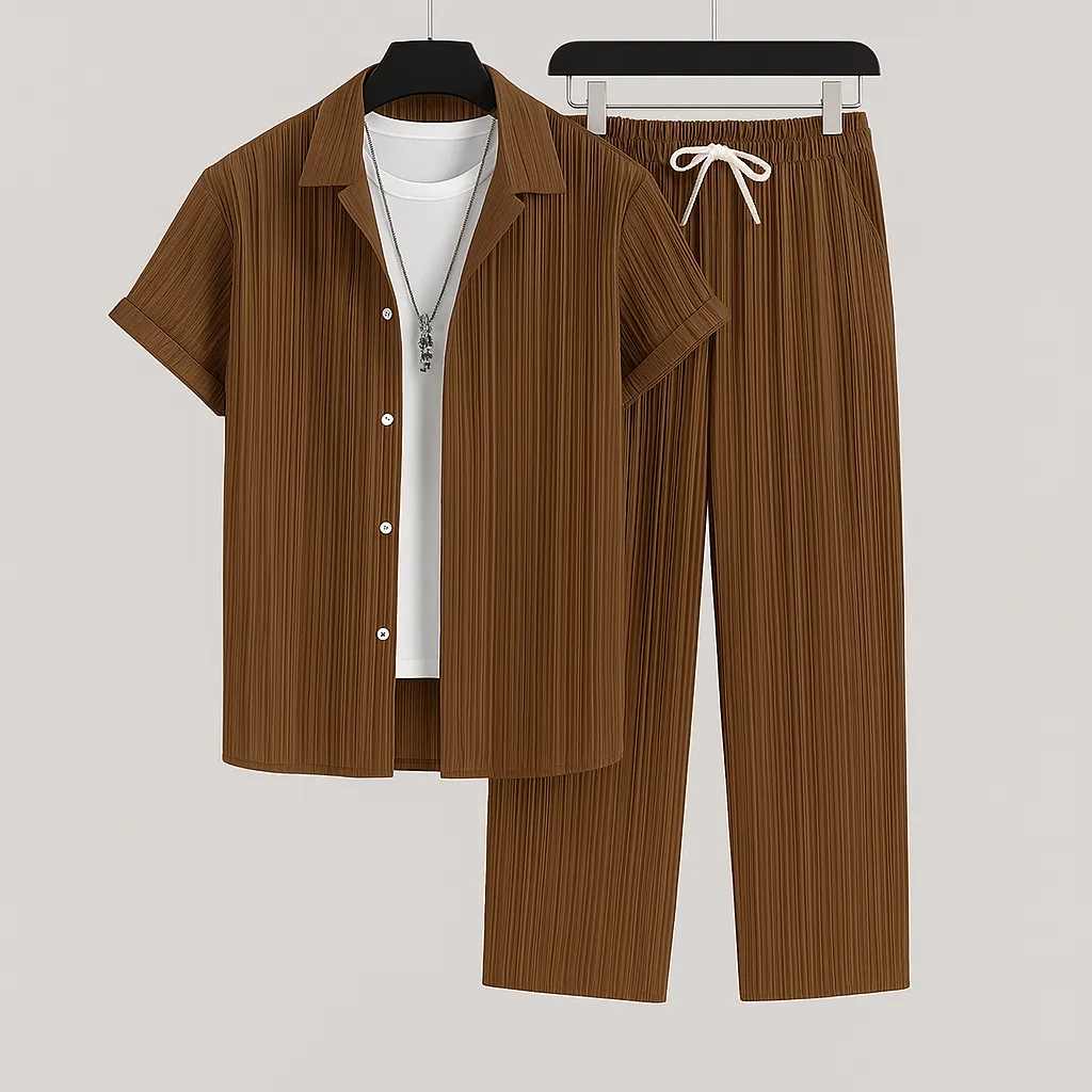 Men's Linen Blend Two-Piece Set &ndash; Relaxed Summer Co-Ord &ndash; view 2