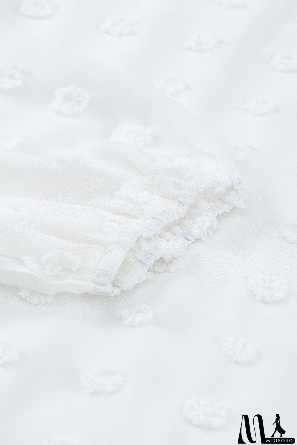 MidiSono - Swiss Dot Bubble Sleeve Blouse