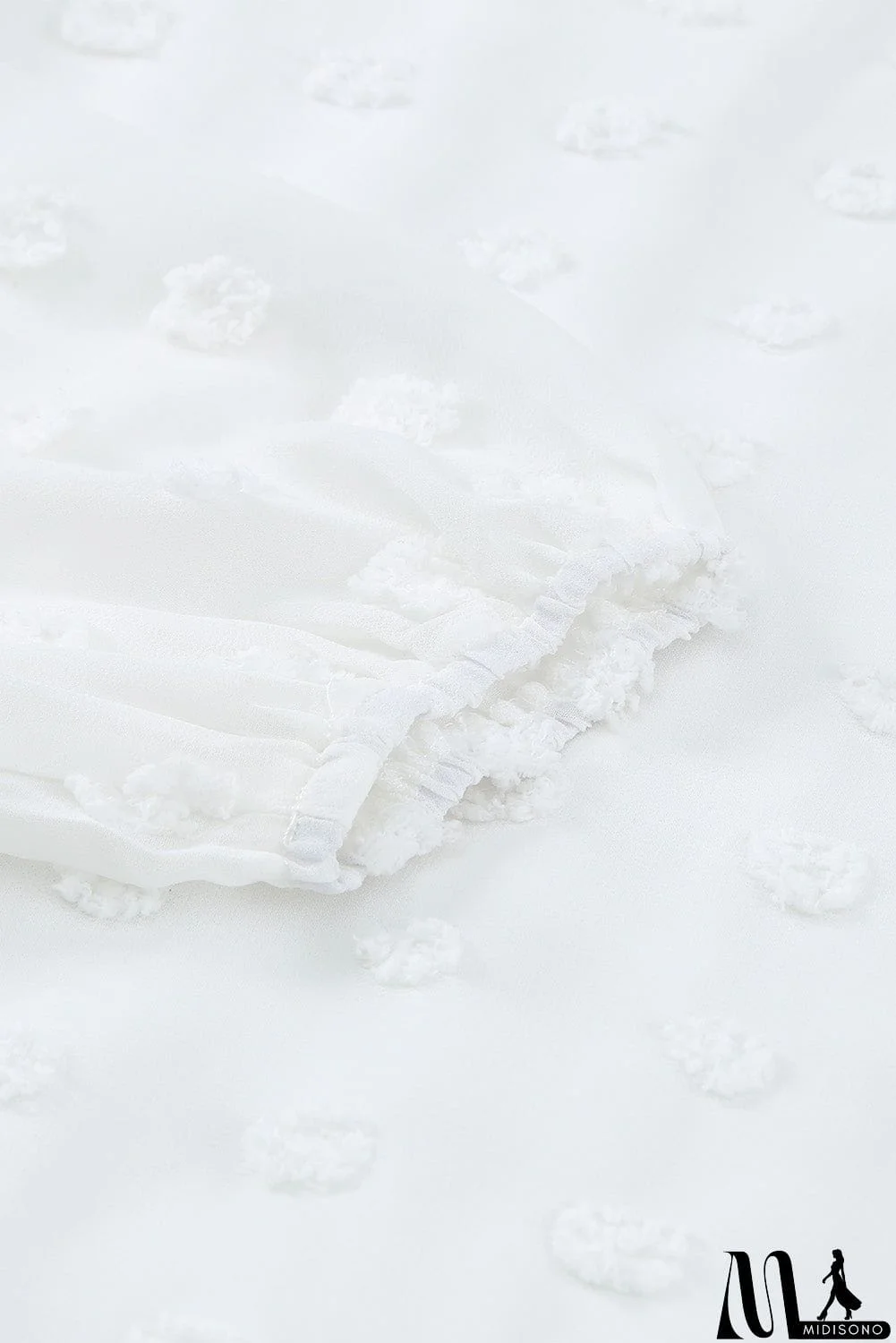 MidiSono - Swiss Dot Bubble Sleeve Blouse