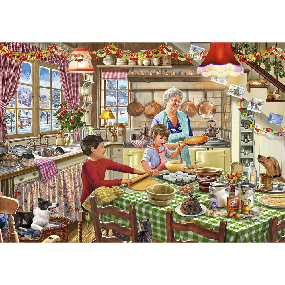 

40*30CM - Round Drill Diamond Painting - Family Life, 501 Original