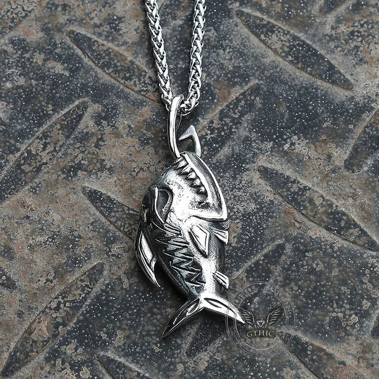 Fish Skeleton Stainless Steel Pendant