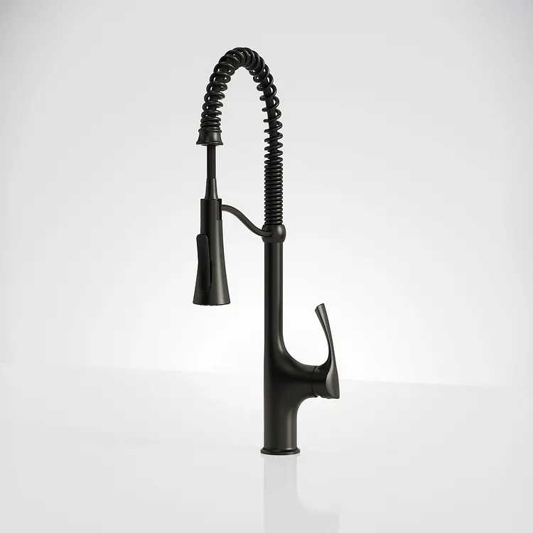 EVERSTEIN Commercial Pull Down Kitchen Faucet Matte Black