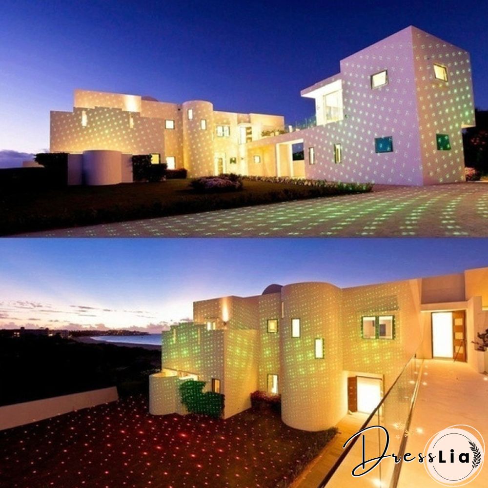 Outdoor Indoor Waterproof Green & Red Laser Projector Light for Party Landscape Garden Halloween Christmas Decoration Gift US/EU/UK/AU Plug