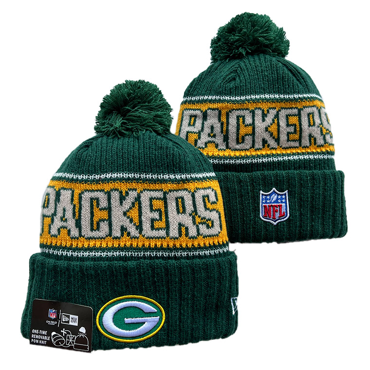 Green Bay Packers New Era Cuffed Knit Hat with Pom mysite