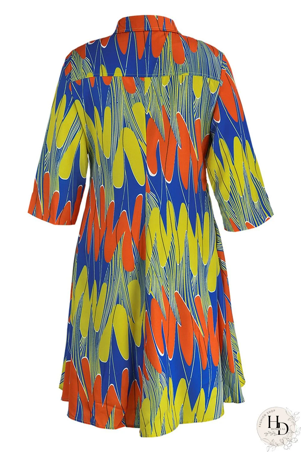 Camouflage Fashion Casual Print Patchwork Turndown Collar Shirt Dress