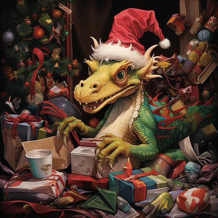 Christmas Old Dragon 40*40CM Diamond Painting gbfke