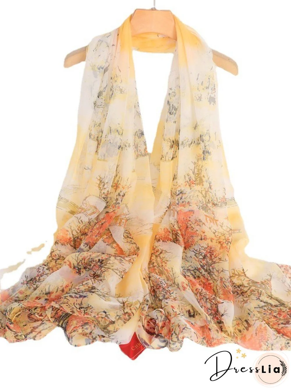 Boho Floral Ombre Long Scarf Shawl