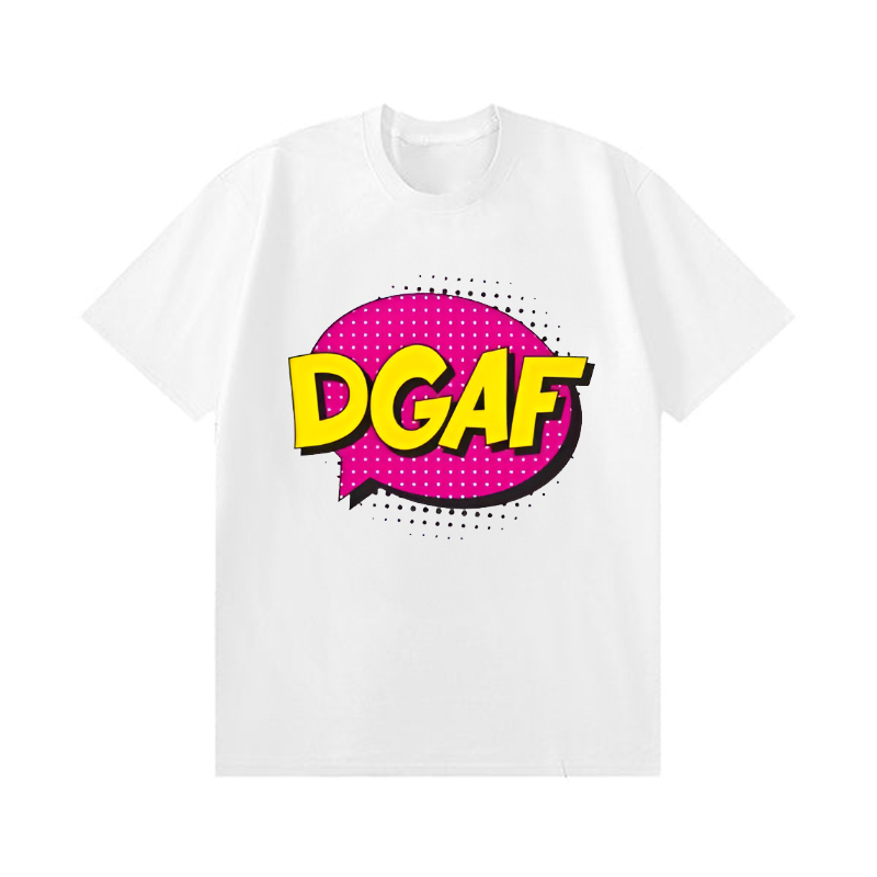 PINK BUBBLE DGAF SLOGAN T-SHIRT 