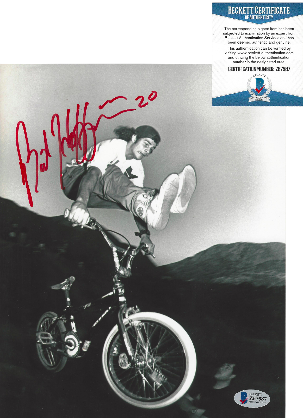 MAT HOFFMAN BMX PRO RIDER SIGNED 8x10 Photo Poster painting B BIKING X GAMES BECKETT COA BAS