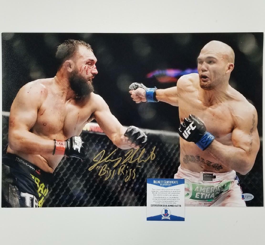 Johny Hendricks Big Rigg signed 12x18 Photo Poster painting MMA UFC Autograph~ Beckett BAS COA