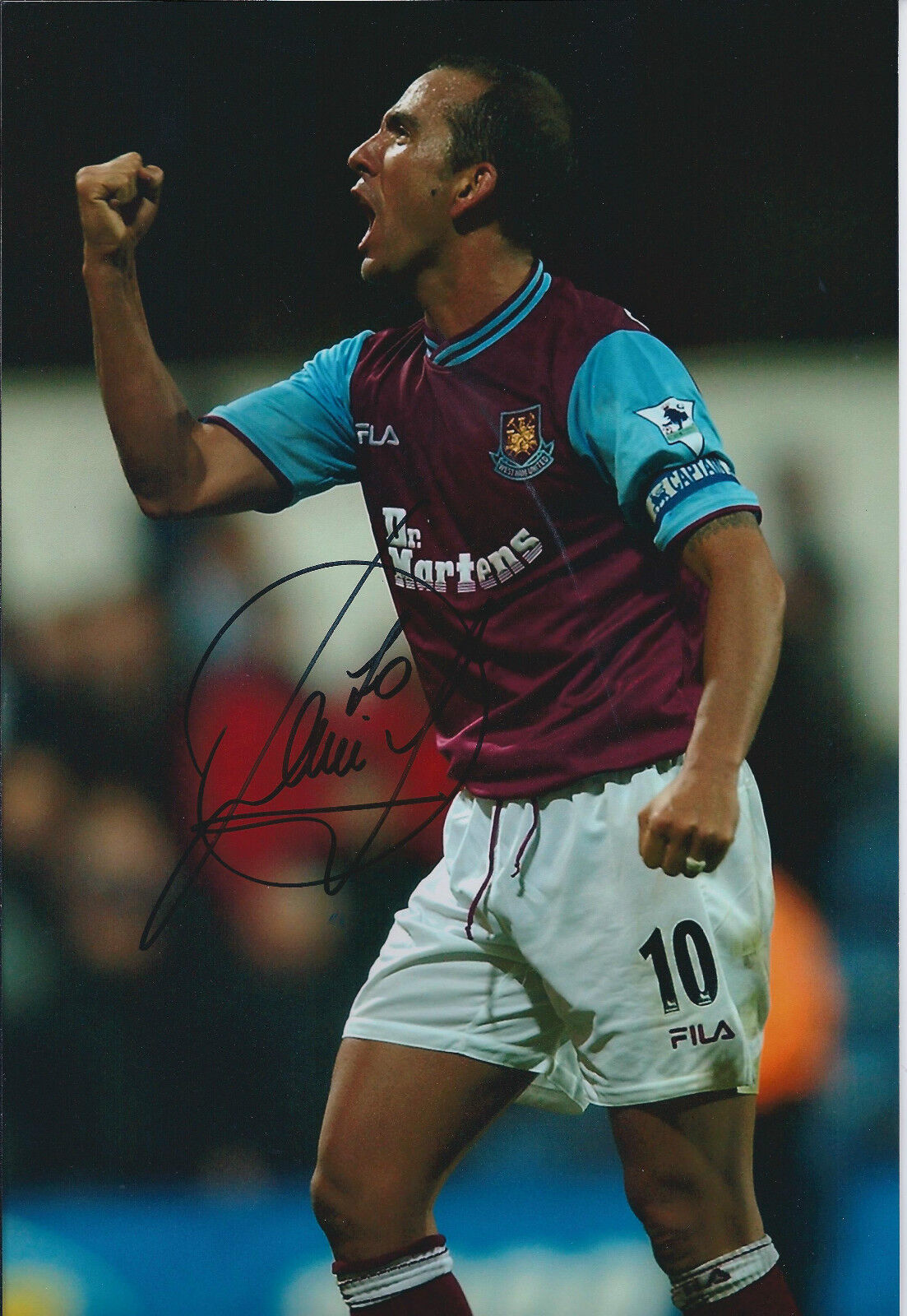 Paolo DI CANIO SIGNED Autograph West Ham Legend 12x8 Photo Poster painting AFTAL COA RARE