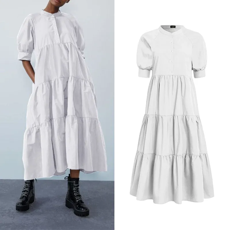 Women's Summer Sundress Elegant Dress Beach Vintage Swing Party Long Dress 2022 VONDA Bohemian Vestidos  Casual Robe