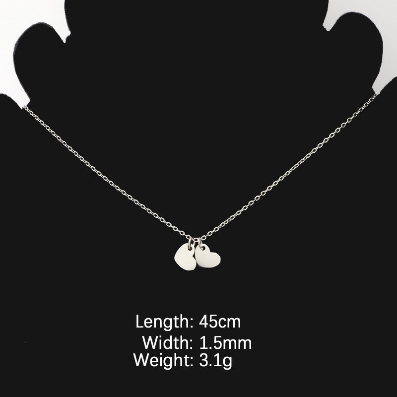 Stainless Steel 18K Gold Plated Minimalist Commute Heart Shape None Pendant Necklace