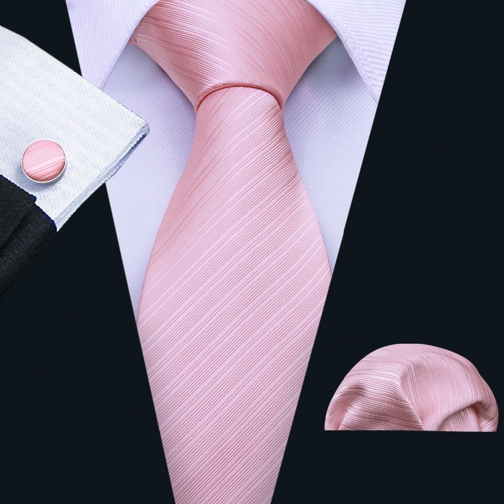 For Men Suit Necktie Handkerchief Cufflinks Set 100% Silk