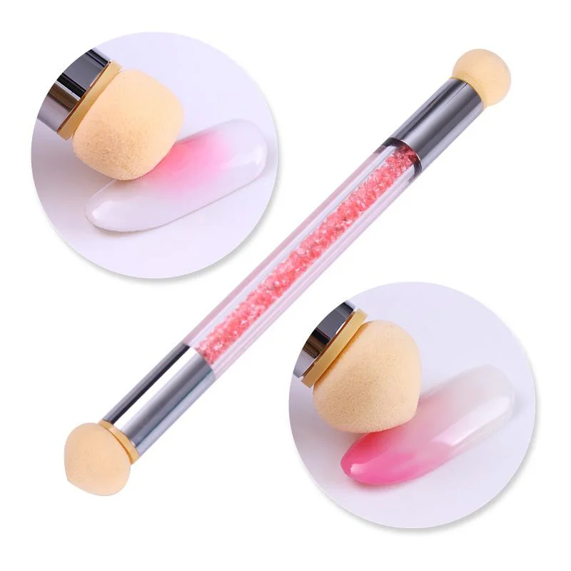 5Pcs Round Replaceable Sponge Heads Shading Pen Dotting Brush Sponge Head Rhinestone Handle Nail Art Brush Nail Painting Tools-Nail Inspo