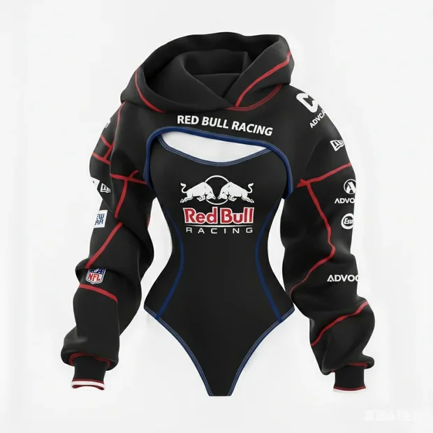 2026 New Women's Racing Team Logo Digital Print Irregular Cut Suit
