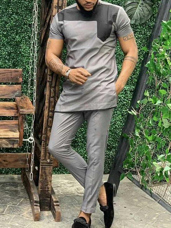 Men's chic casual grey suit