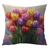 (Multi-Style) Flower Cross Stitch Pillow Cover Kit 11CT Stamped 3 Strands 45x45cm tapestrymarket