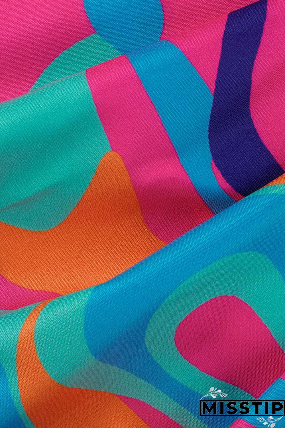 Blue Fashion Casual Print Patchwork Turndown Collar Shirt Dress