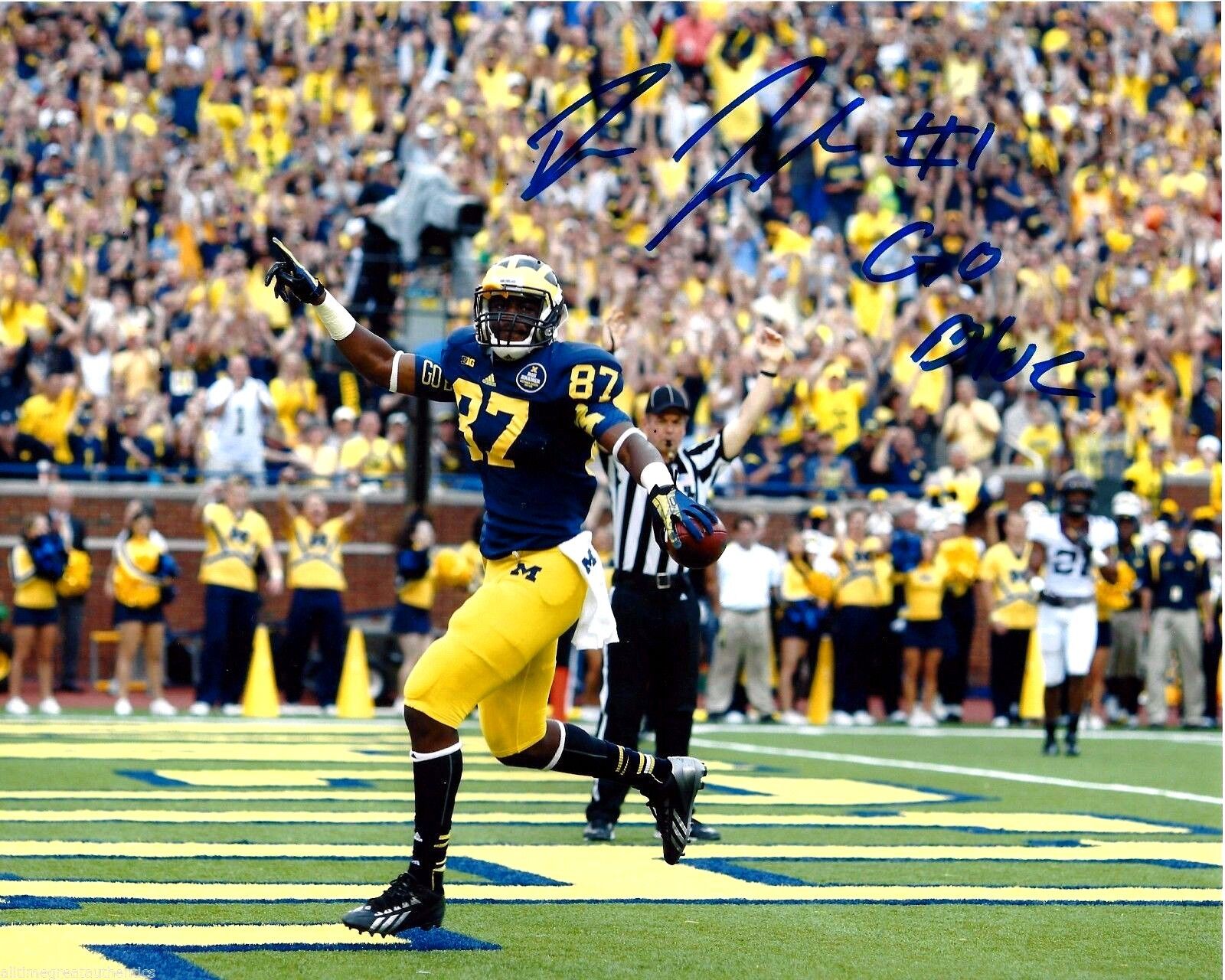 MICHIGAN WOLVERINES DEVIN FUNCHESS HAND SIGNED 8X10 Photo Poster painting W/COA NFL DRAFT