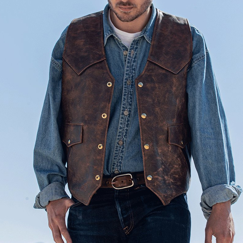 Men's Fashion Vintage Leather Vest
