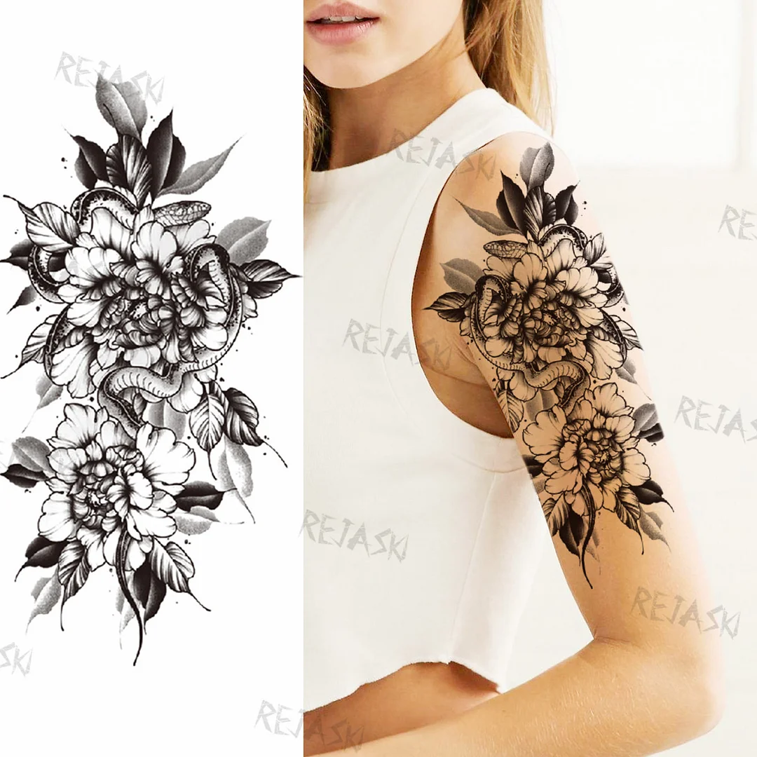 Sdrawing Big Lion Crown Temporary Tattoos For Men Women Tiger Flower Cross Skull Realistic Fake Tattoo Body Art Tatoo Sticker