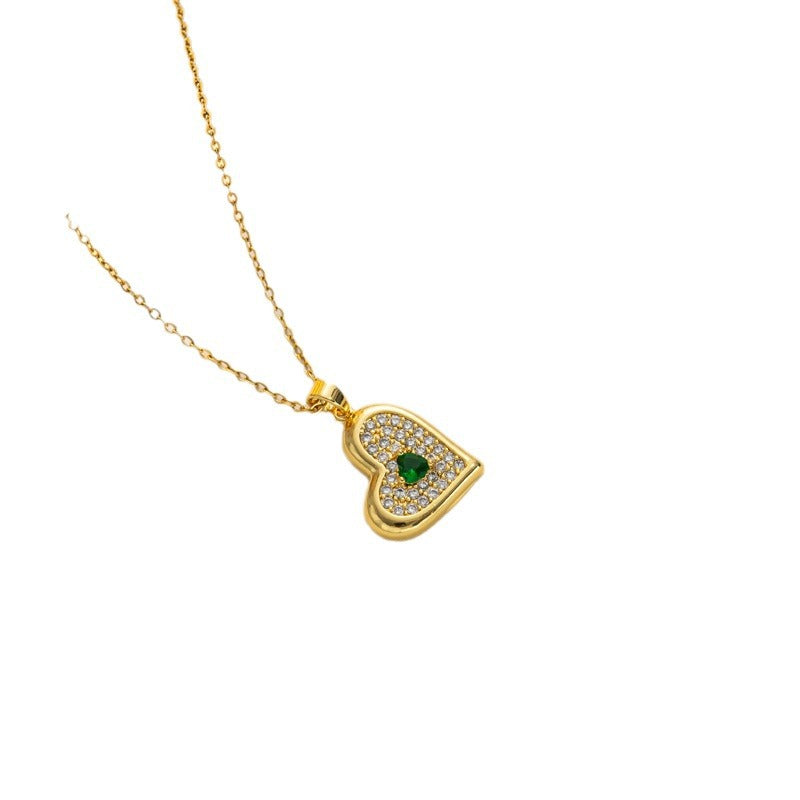 Versatile Heart Geometric Titanium Steel 18K Gold Plated Necklaces