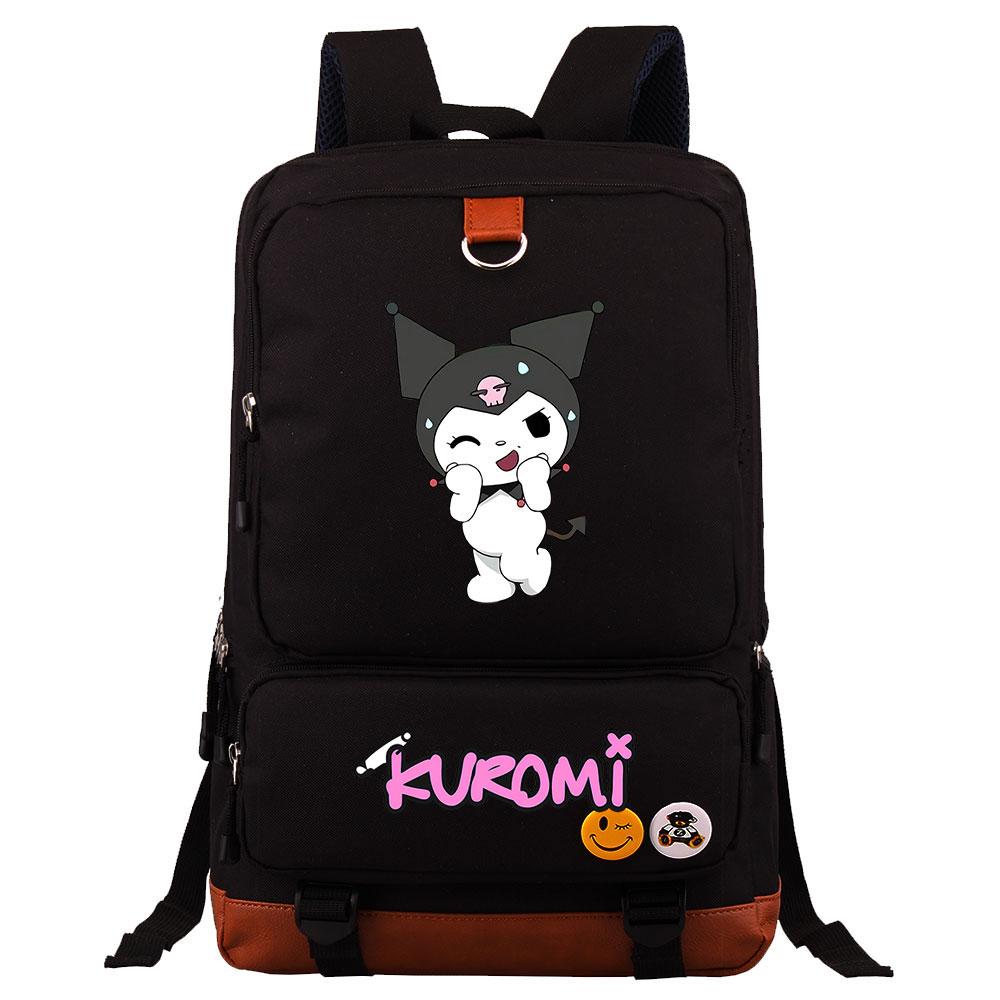 Mayoulove Kuromi Backpack Lightweight Design With Multiple Compartments For School-Mayoulove