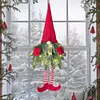 LED Christmas Santa Gnome Pendant with Lights Artificial Plant Elf Doll Ornament