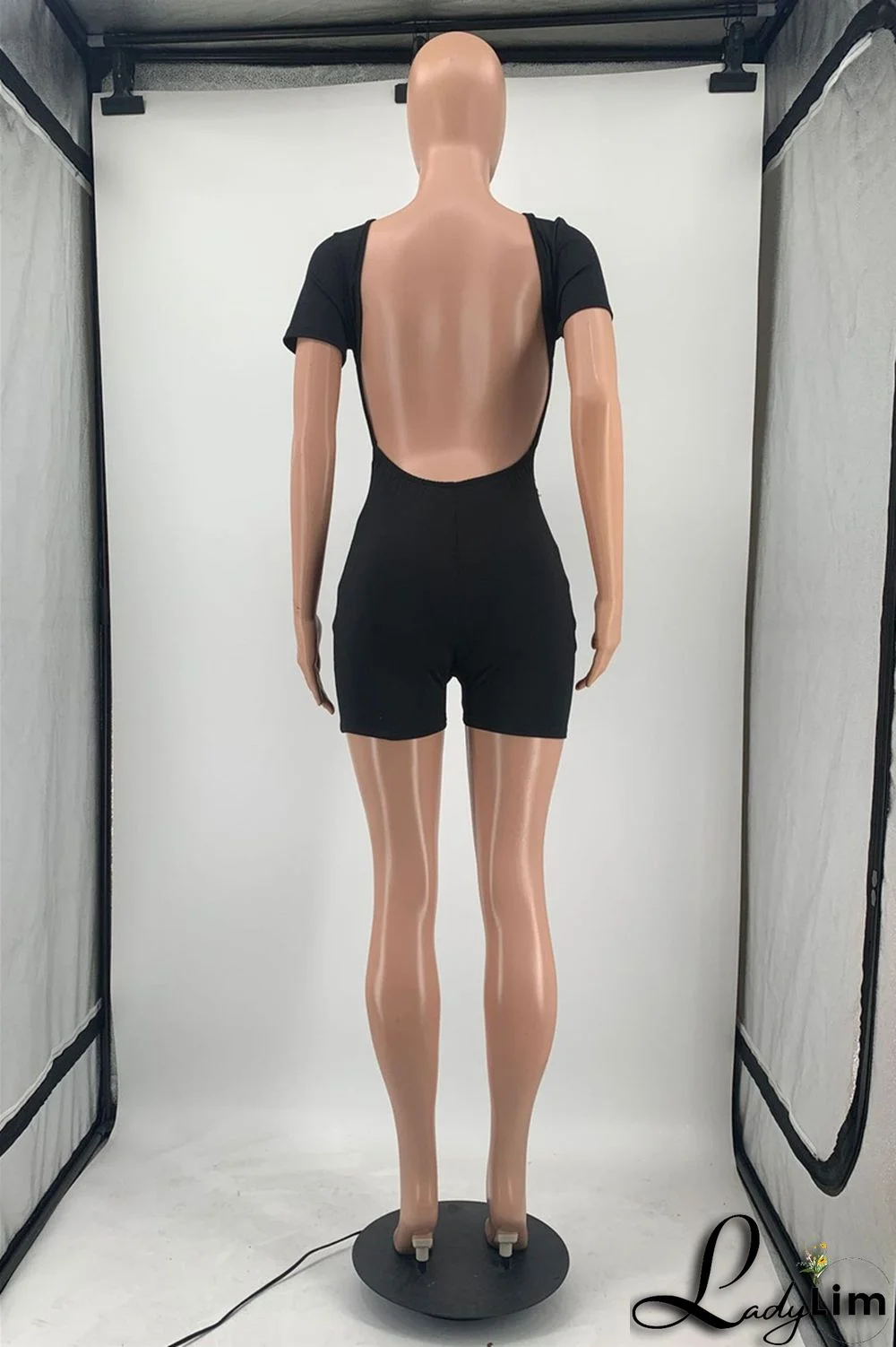 Yellow Fashion Casual Solid Basic O Neck Skinny Romper