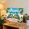 Beach Turtles-Framed oil painting by numbers 40*30CM