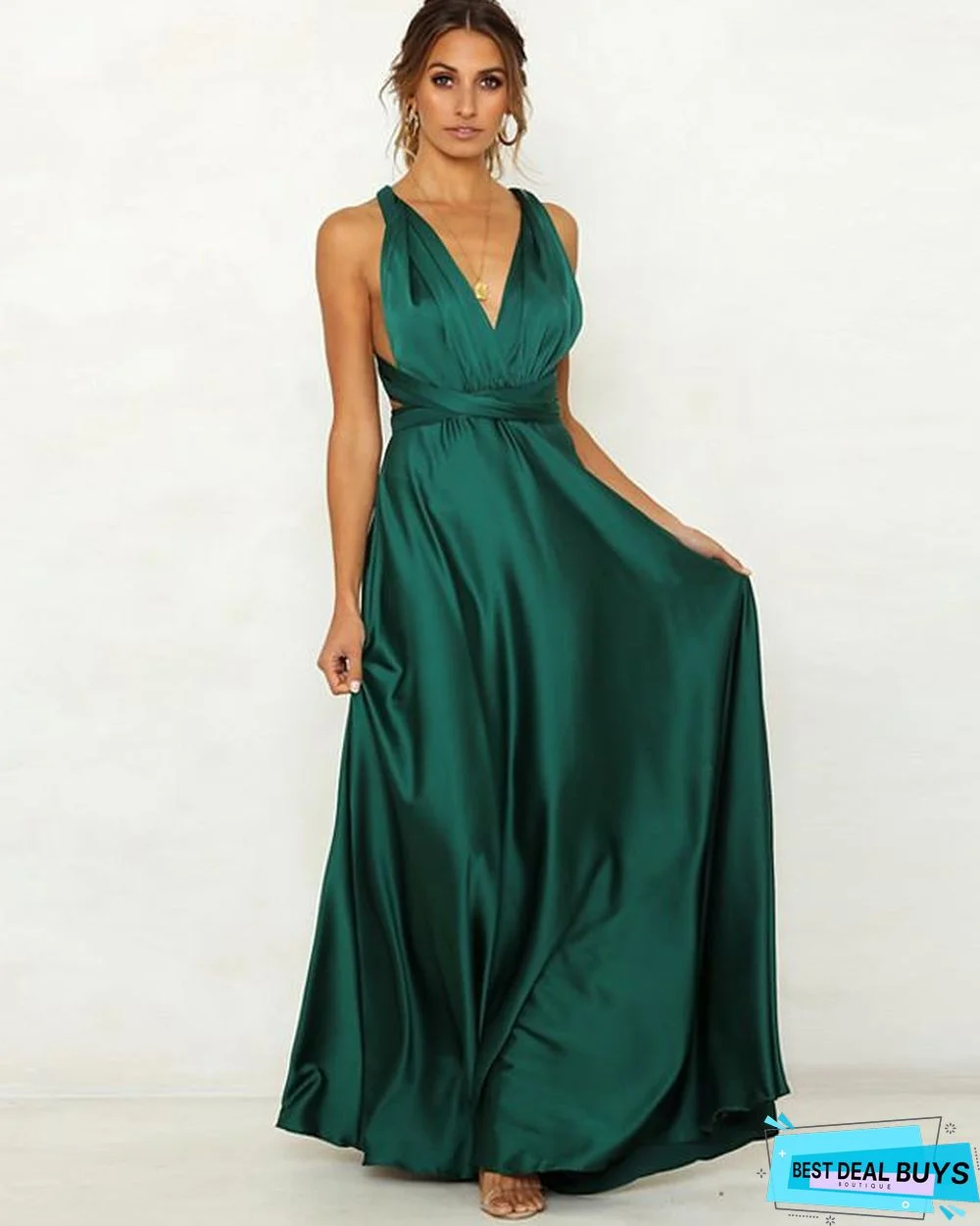 Women's Sheath Dress Maxi long Dress Sleeveless Solid Color Backless Summer Hot Sexy Blushing Pink Green