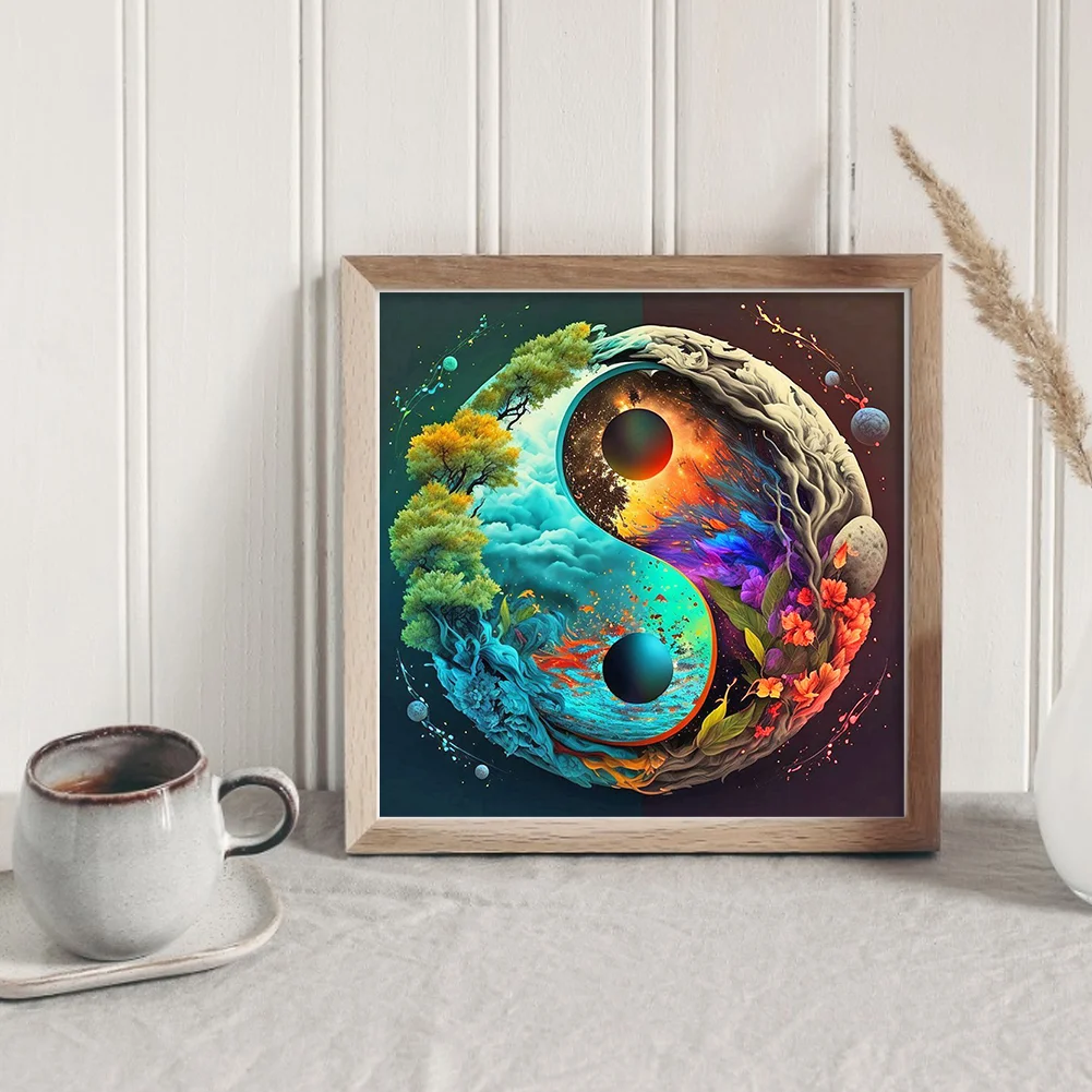 11CT Full Stamped Cross Stitch - Tai Chi(Canvas|40*40CM)