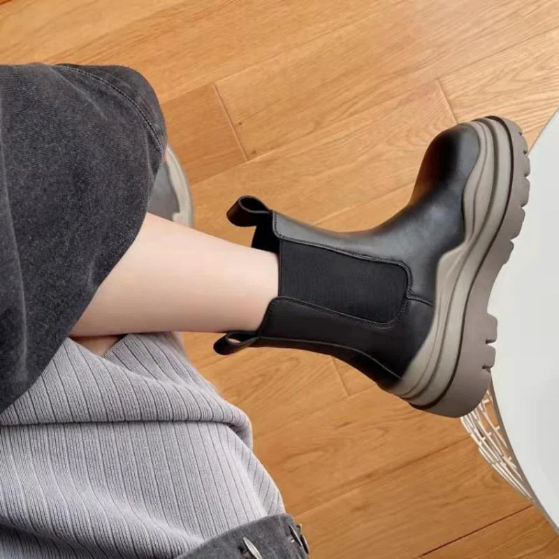 Women Chunky Heel Ankle Boots Shoes Autumn Brand Designer Chelsea Female Platform Lasdies Fashion Combat Ytmtloy Botines De Muje