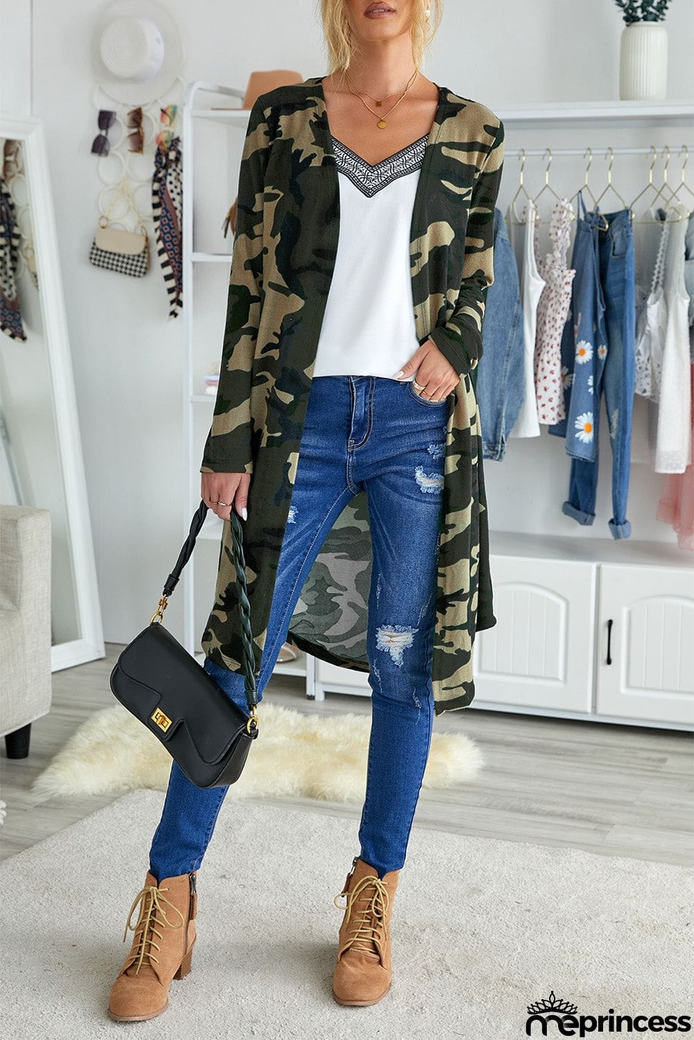 Print Long Cardigan