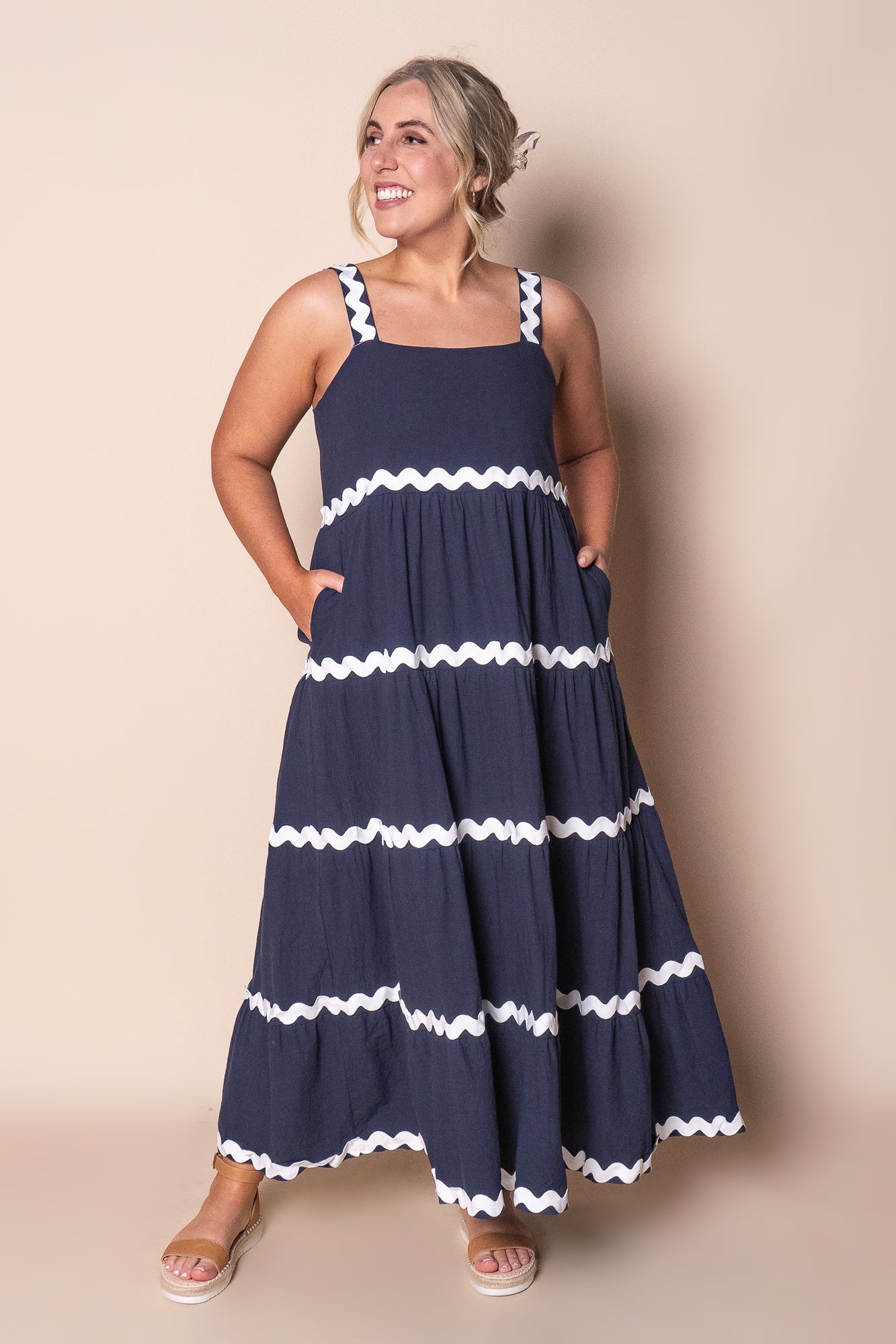 Stella Maxi Dress in Navy