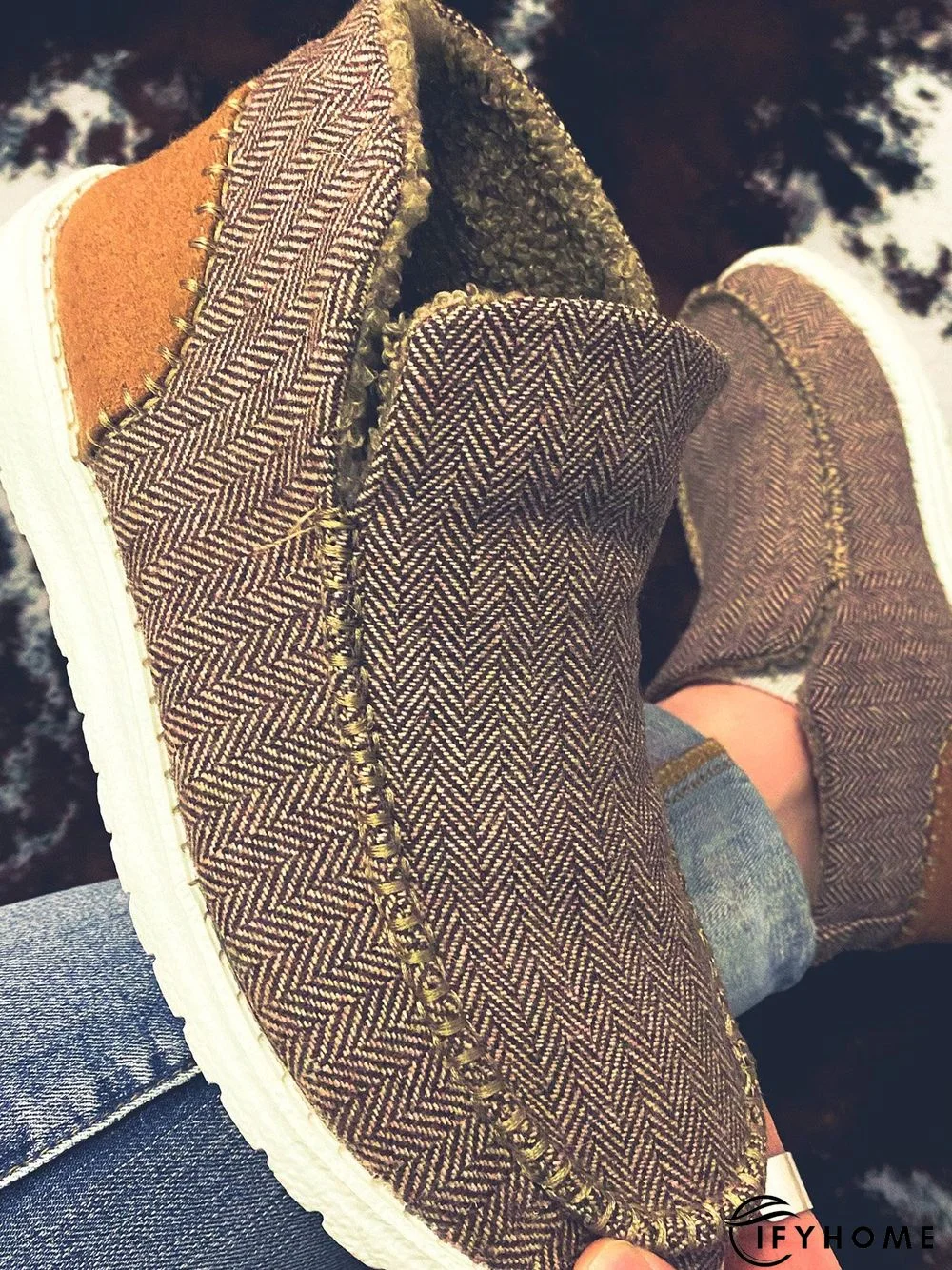 Womens's Warm Lined Slip On Canvas Shoes | IFYHOME