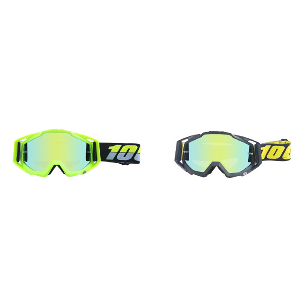 

367 Gold Lens Motocross Goggles Motorcycle Helmet Dirt Bike ATV Eyewear, Green, 501 Original