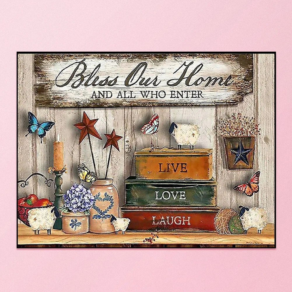 11CT Full Stamped Cross Stitch - Bookshelf(Canvas|40*50CM)