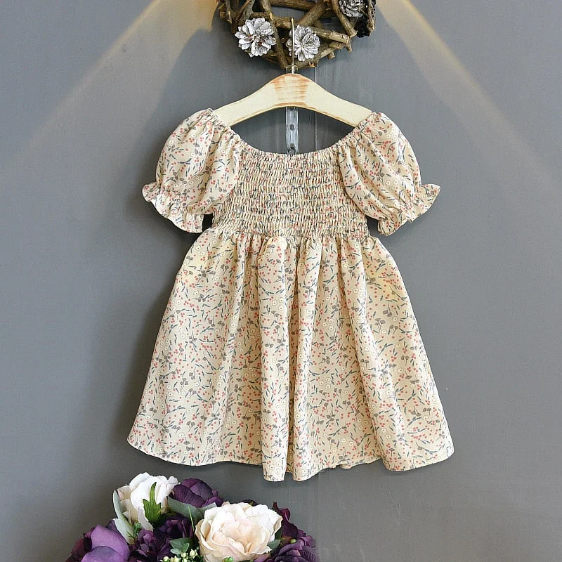 Gooporson Summer Kids Dresses for Girls Flower Short Sleeve Princess Dress Vestidos Korean Fashion Little Children Costume