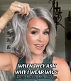 Silver Gray Fluffy Shouder Length Wave Elegant Wig