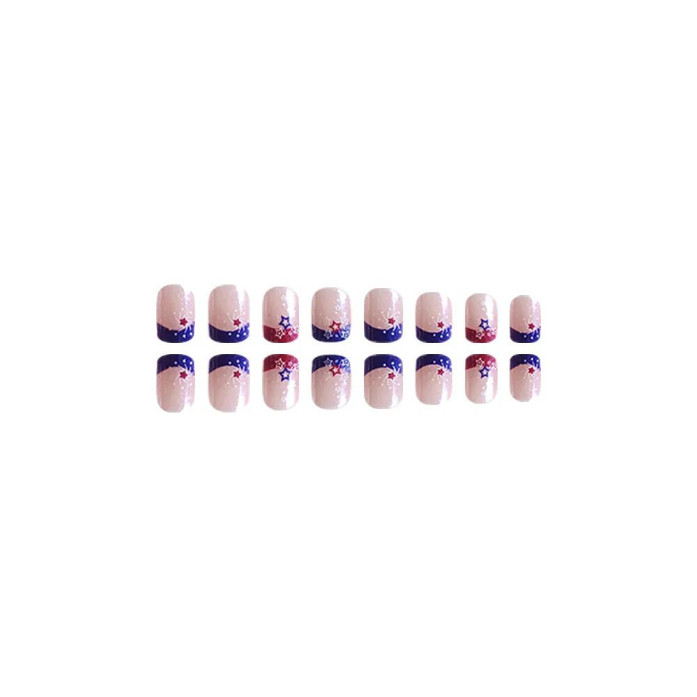 Churchf Churchf Pieces Of Flash Pink Gorgeous Stars Wear Armour Independent Day Short Square Nail Nail Patch Removable Finished Product