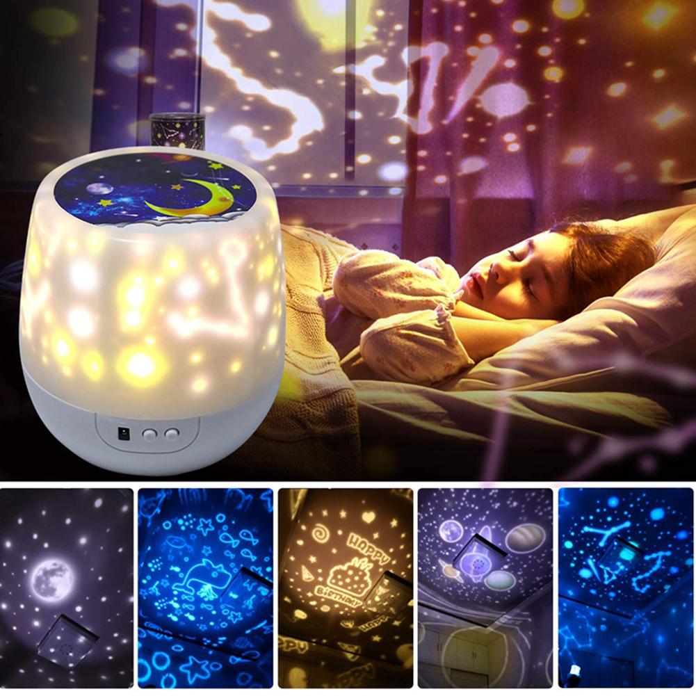 Starry Sky Projection Lamp Battery Operated Rotating Bedside Night Light от Cesdeals WW