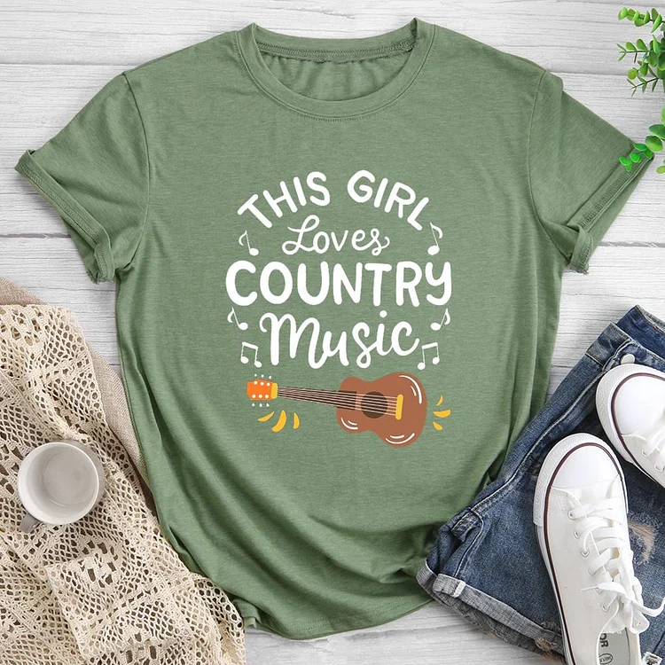 Country Music Round Neck T-shirt