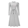 Solid Color Autumn Long Sleeve Knit Dress